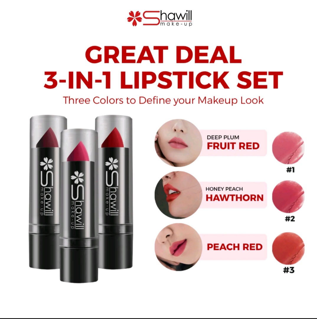 Shawill 3 in 1 Lipstick Set